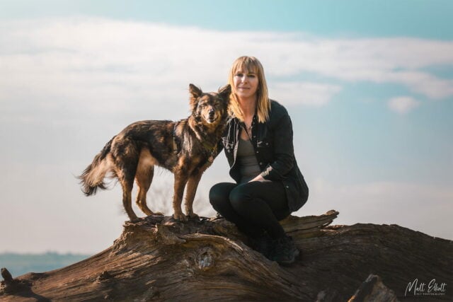 Roz with her overseas rescue dog: Kanita