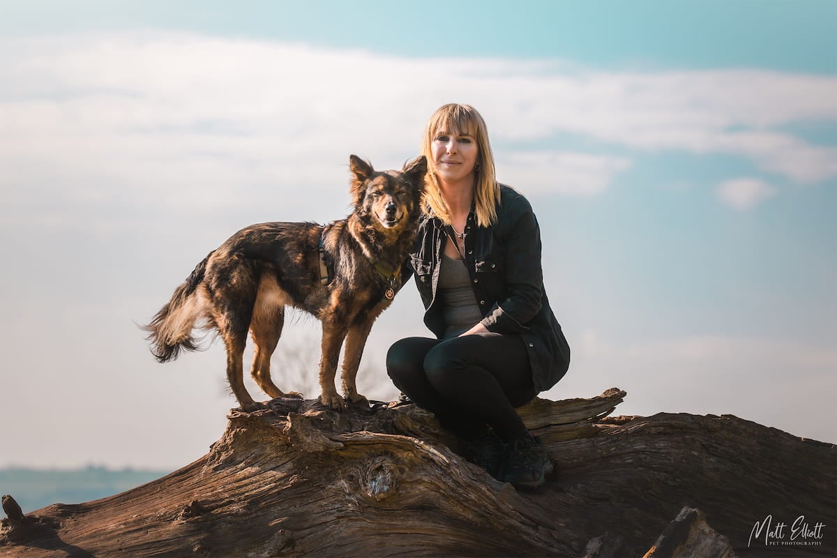 Roz with her overseas rescue dog: Kanita